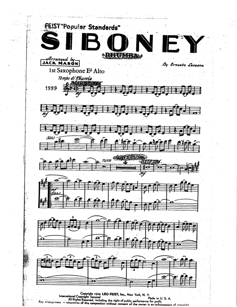 Siboney score preview