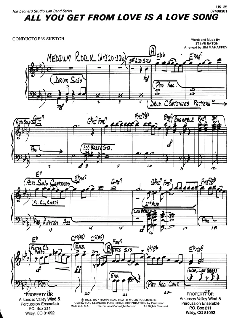 All You Get From Love Is A Love Song score preview