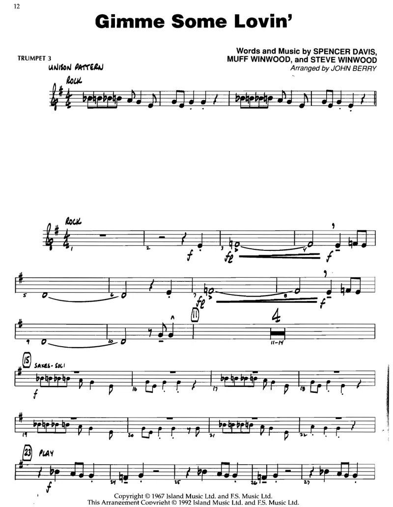 Gimme Some Lovin' score preview