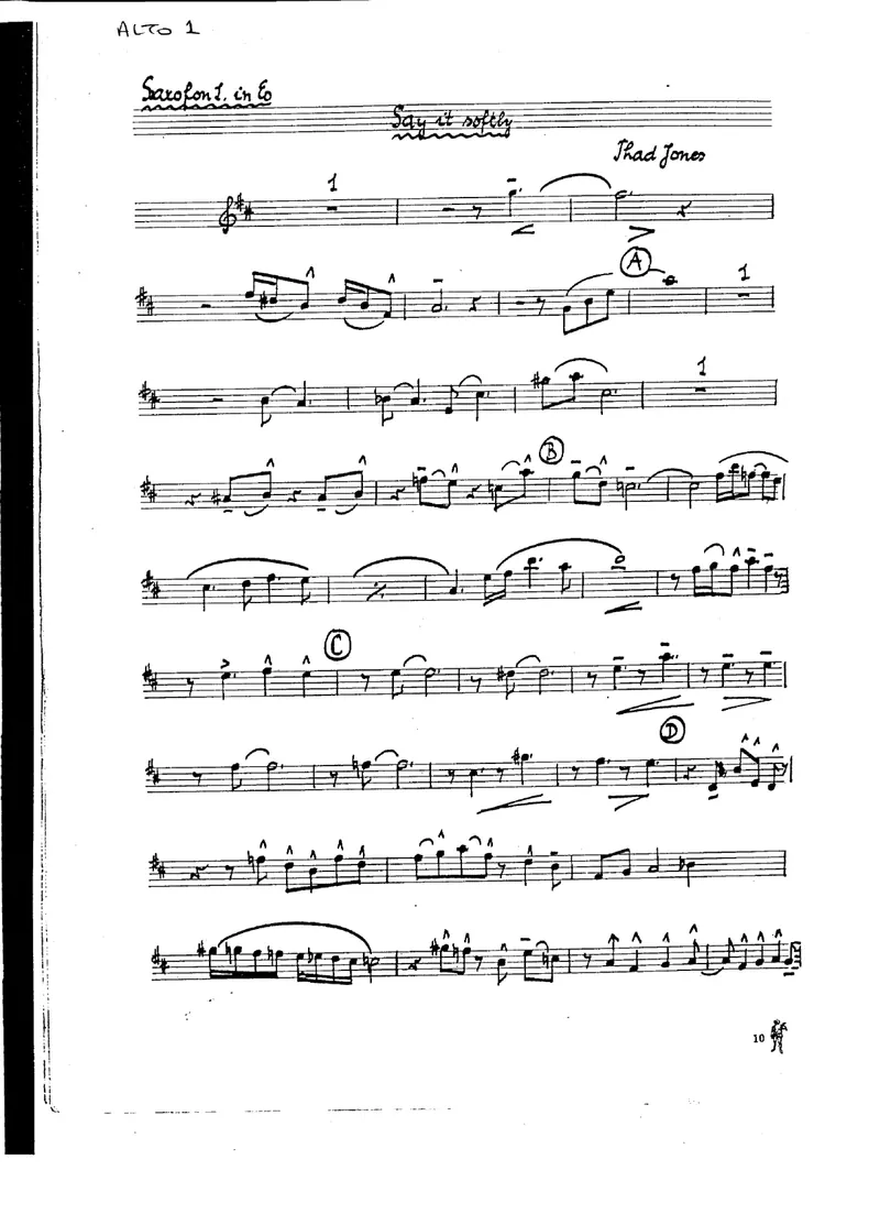 Say It Softlly (Thad Jones) score preview