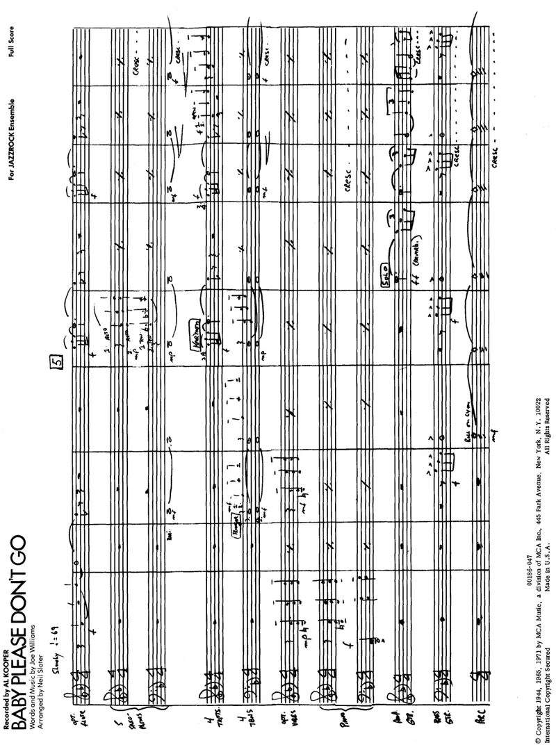 Baby Please Don't Go score preview