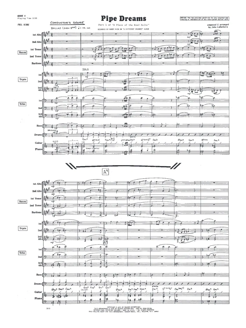 Pipe Dreams score preview