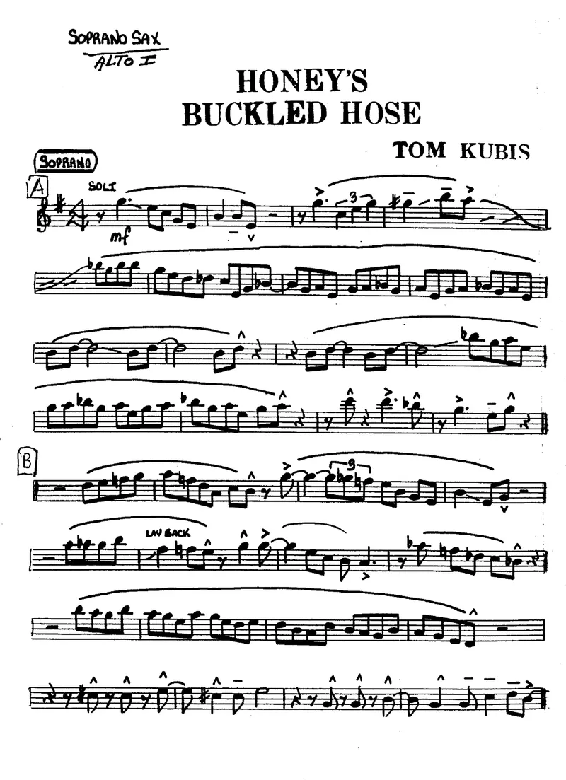Honey's Buckled Hose score preview