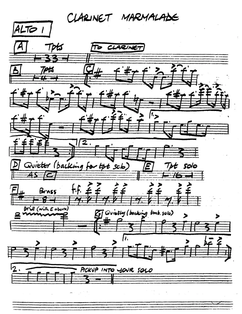 Clarinet Marmalade score preview