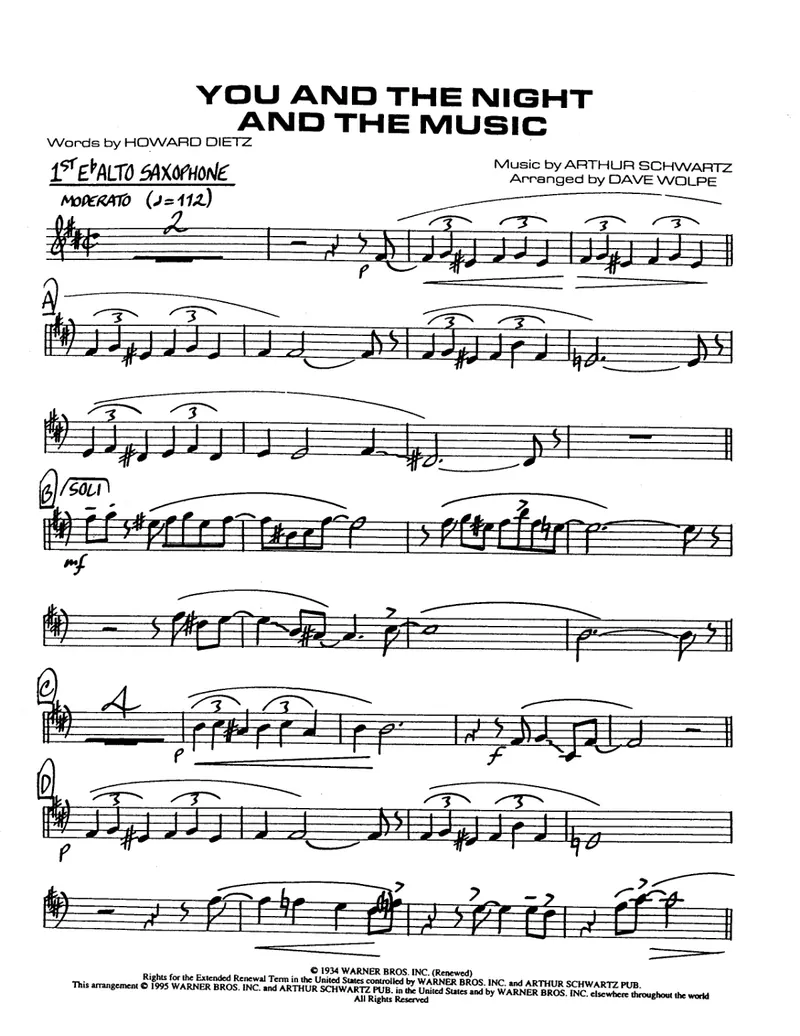 You And The Night And The Music score preview