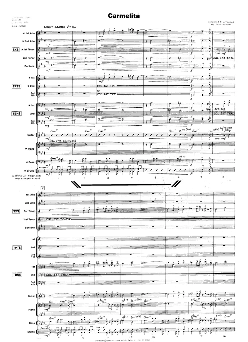 Carmelita score preview