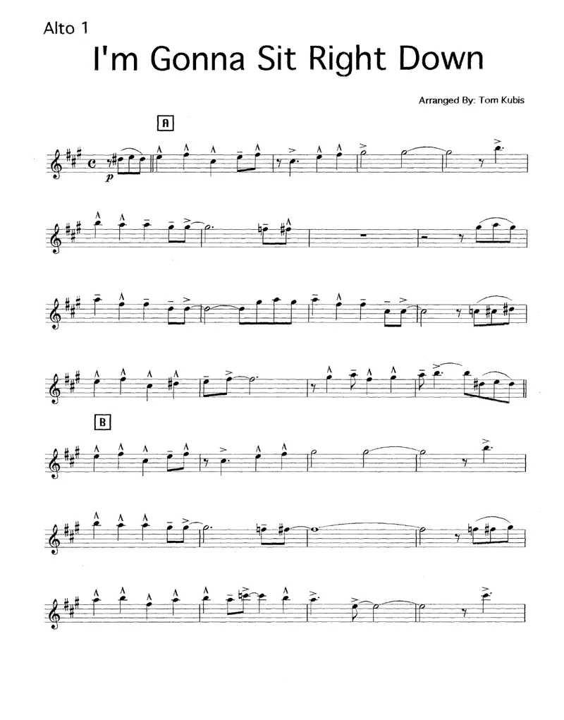 I'm Gonna Sit Right Down score preview