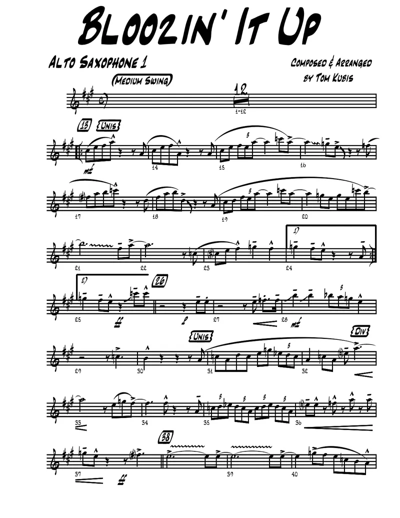 Bloozin It Up score preview
