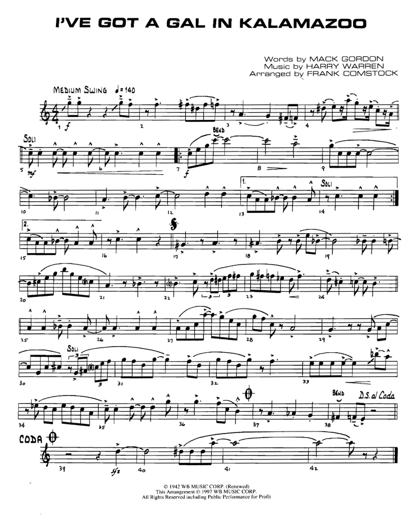 I've Got A Gal In Kalamazoo score preview