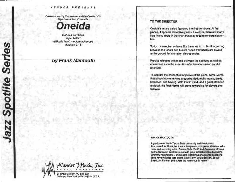 Oneida score preview