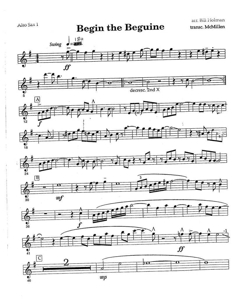 Begin The Beguine score preview