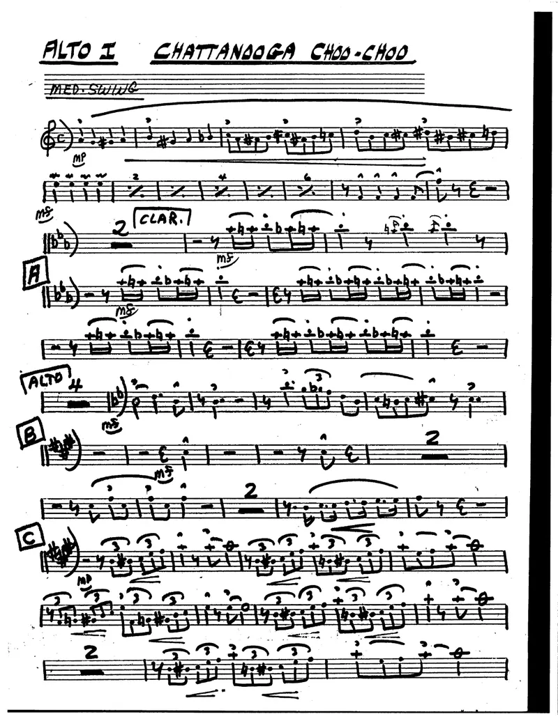 Chatanooga Choo-Choo score preview