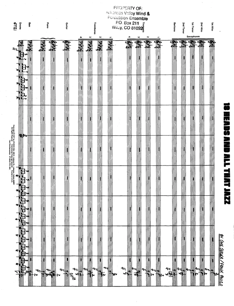 18 Heads And All That Jazz score preview
