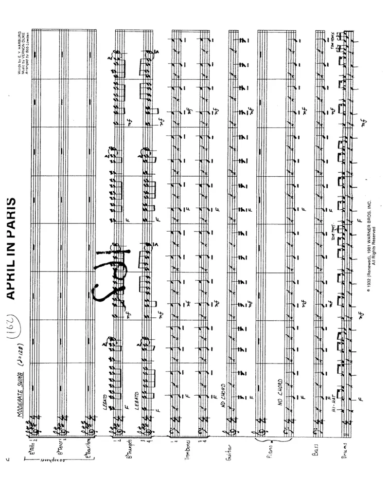 April In Paris score preview