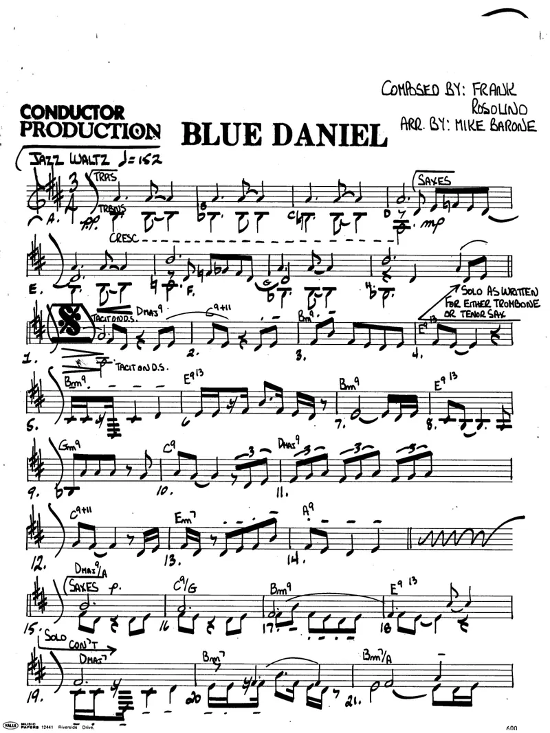 Blue Daniel score preview