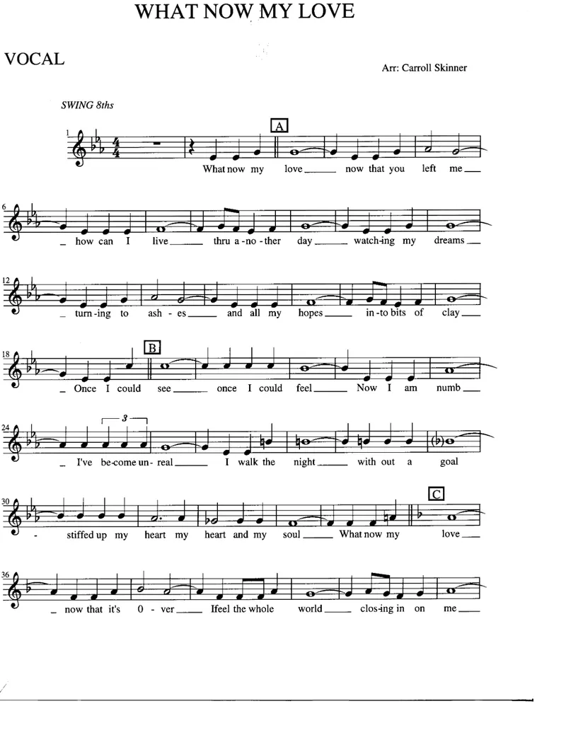 What Now My Love score preview
