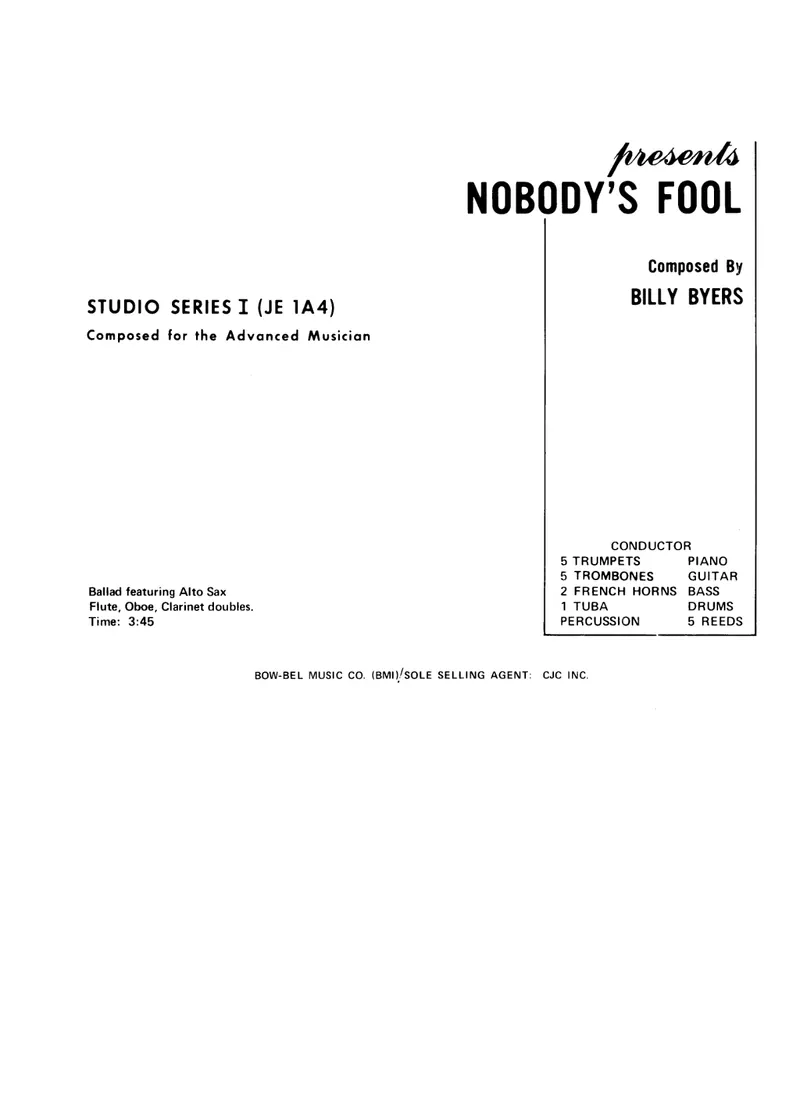 Nobody's Fool score preview