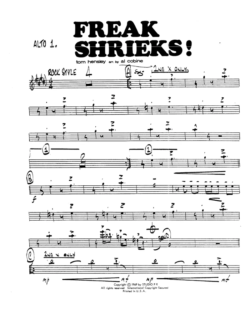 Freak Shrieks! score preview