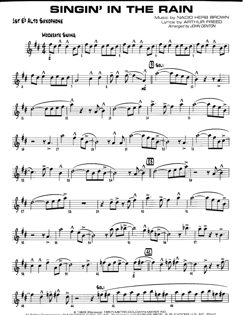 Singin In The Rain score preview