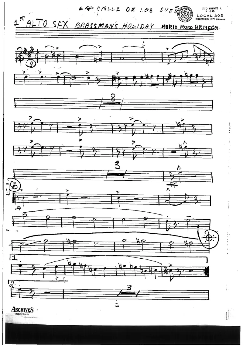 Brassman's Holiday score preview