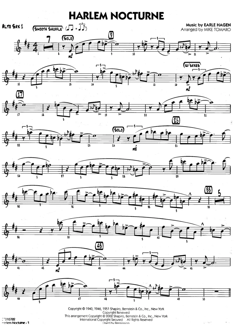 Harlem Nocturne score preview