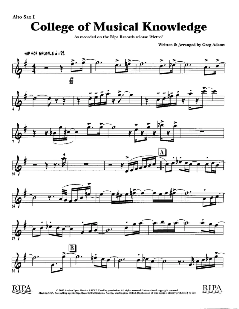 College Of Musical Knowledge score preview