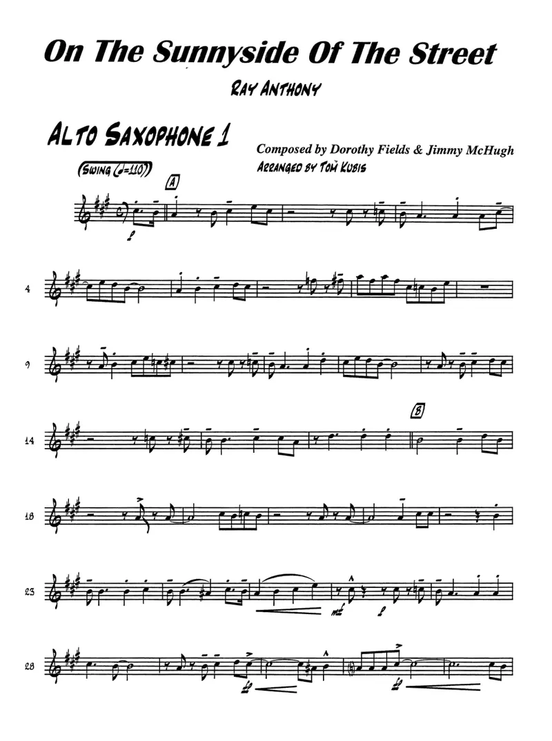 On The Sunny Side Of The Street score preview