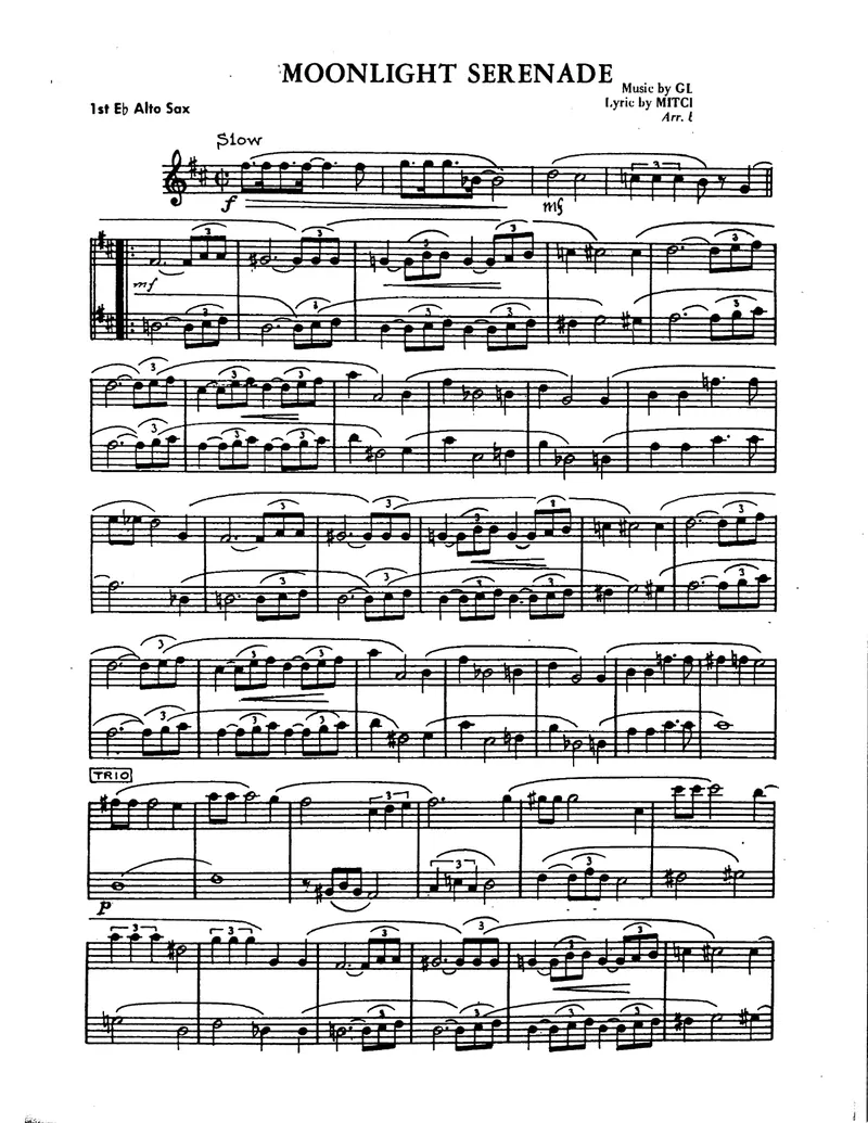 Moonlight Serenade score preview