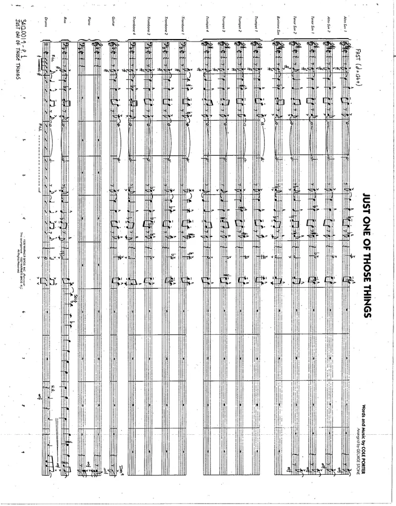Just One Of Those Things score preview