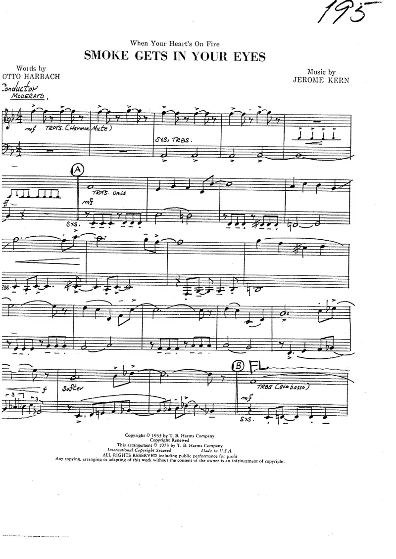 Smoke Gets In Your Eyes (Unknown) TRP. score preview