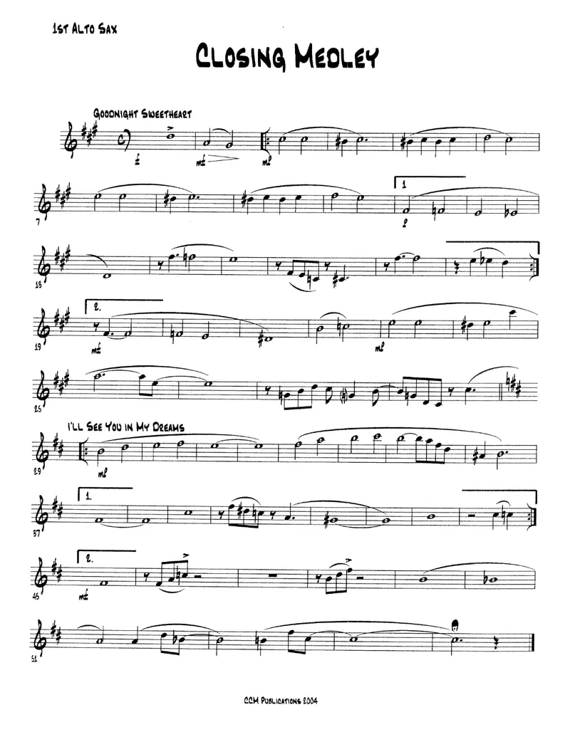 Closing Medley score preview