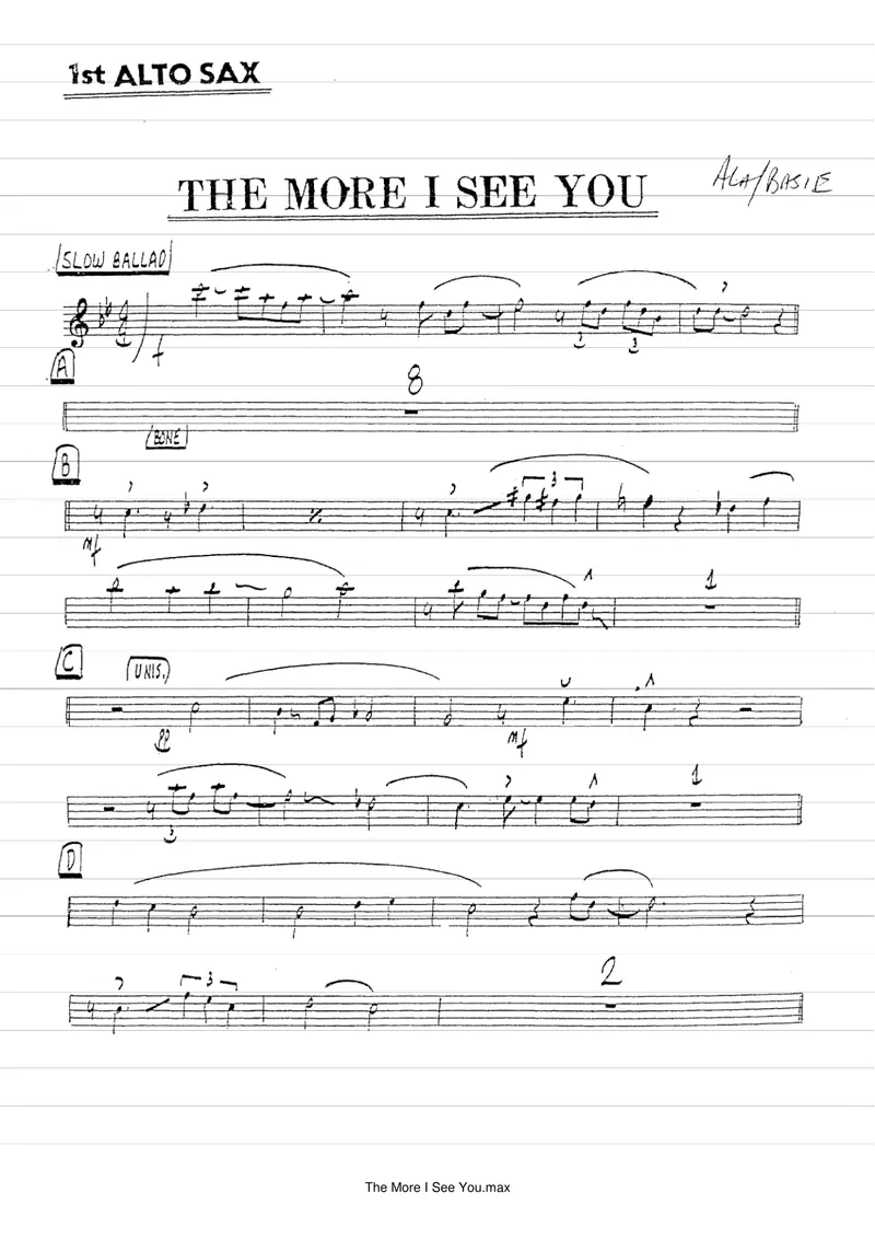 The More I See You score preview