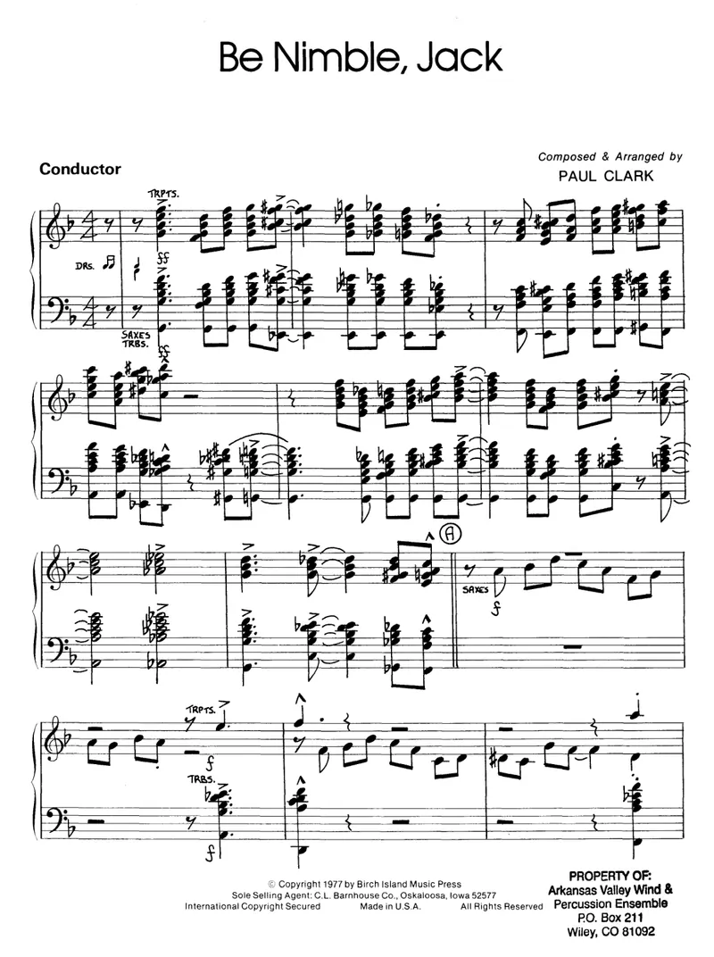 Be Nimble Jack score preview