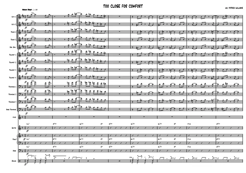 Too Close For Comfort (Vocal in F to Gb to G) score preview