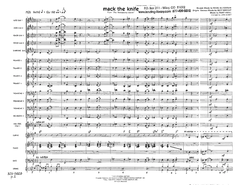 Mack The Knife score preview