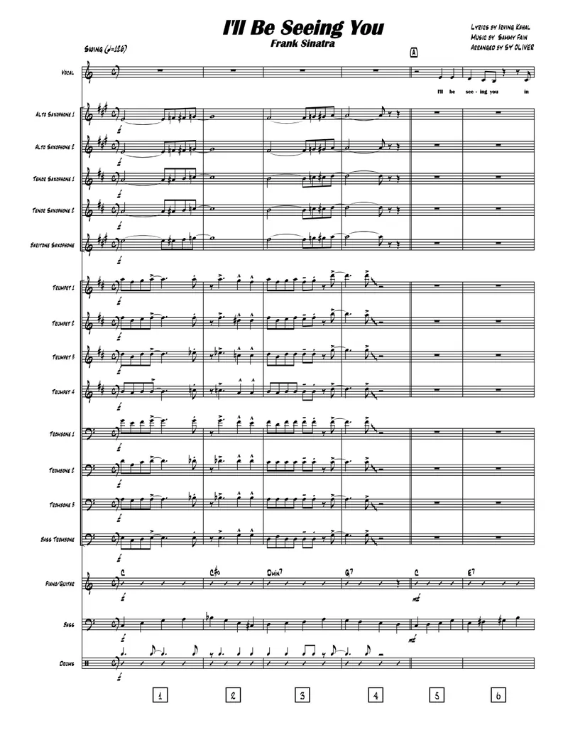 I'll Be Seeing You (Sy Oliver) F.Sinatra score preview