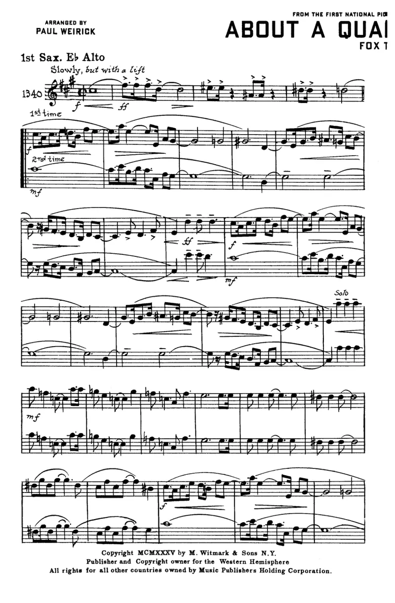 About A Quartet To Nine score preview