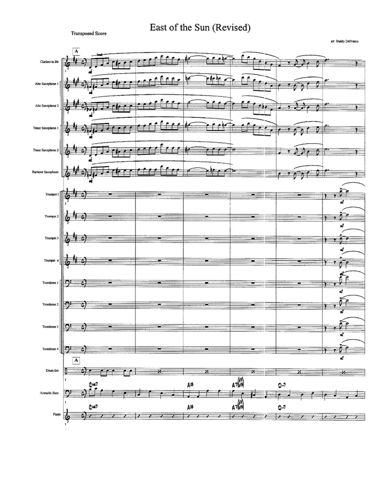 East Of The Sun score preview