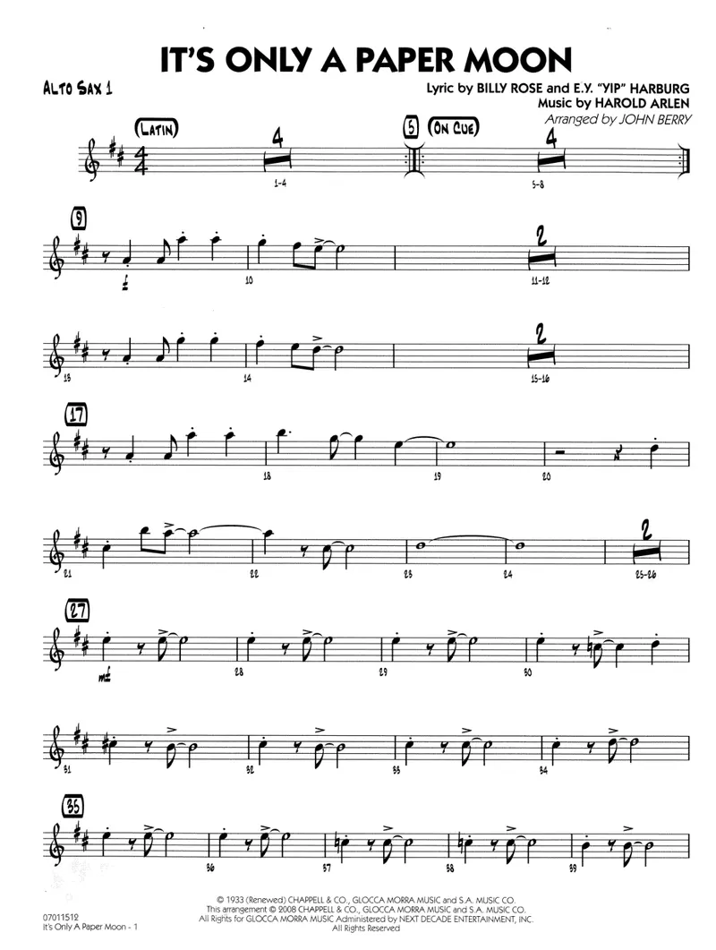It's Only A Paper Moon score preview