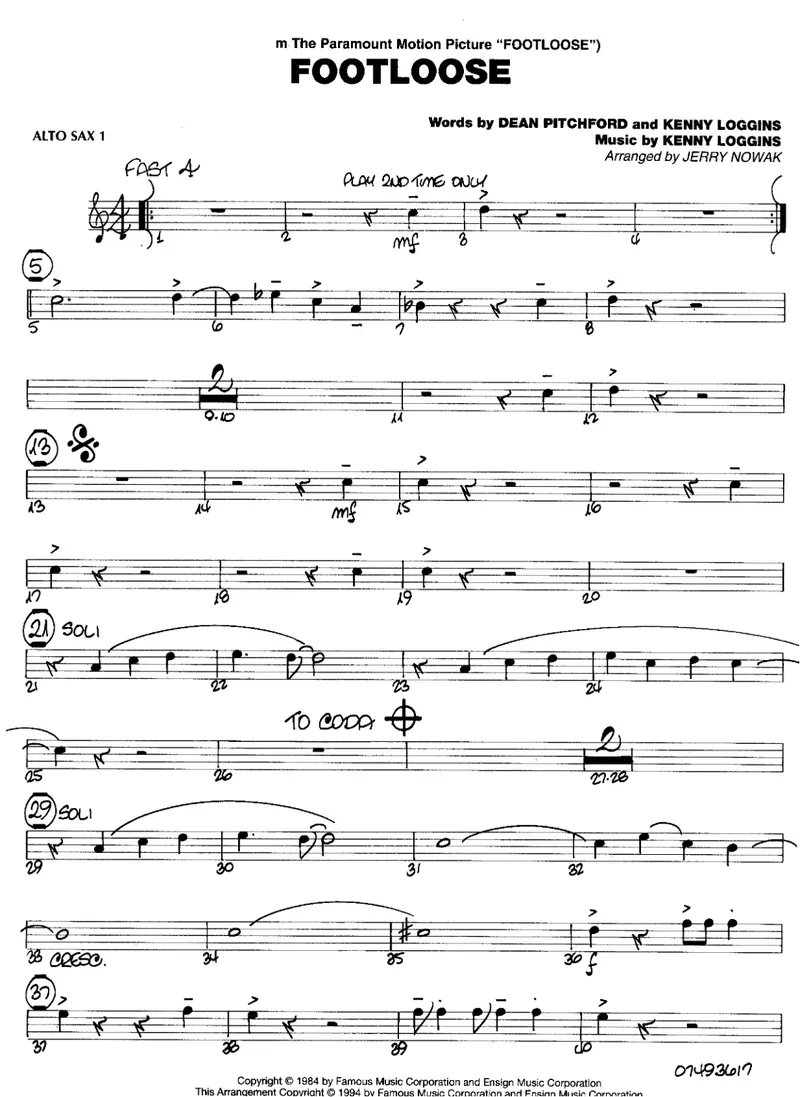 Footloose score preview