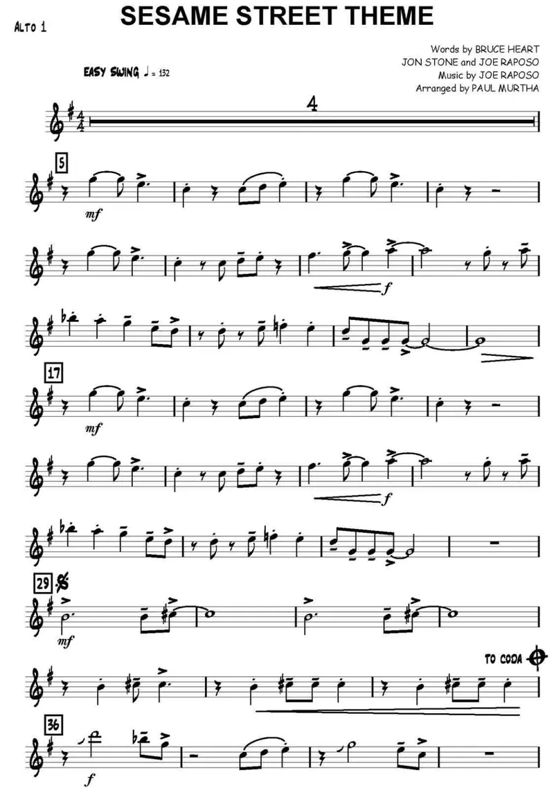 Sesame Street Theme score preview