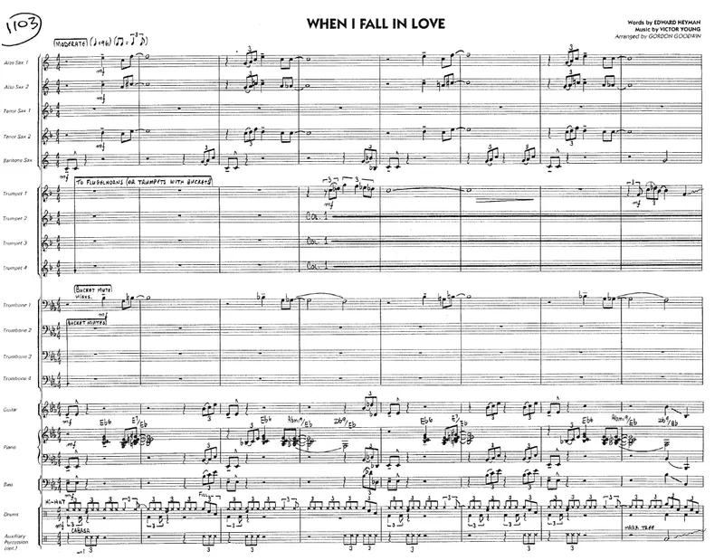 When I Fall In Love score preview