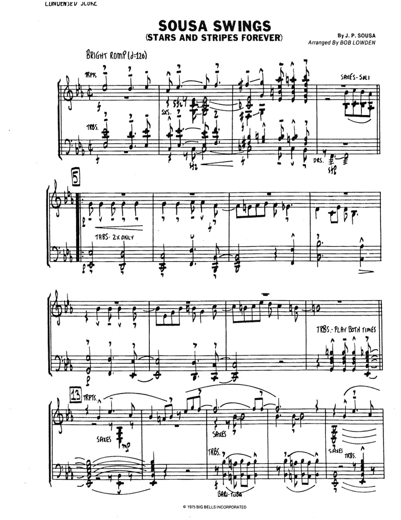 Sousa Swings (Stars And Stripes Forever) score preview