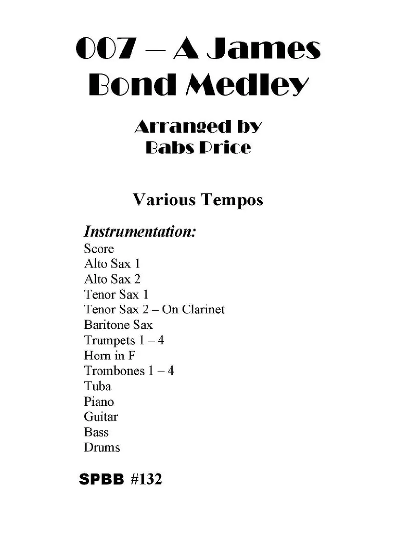 007 James Bond Medley (Babs E.Price) score preview