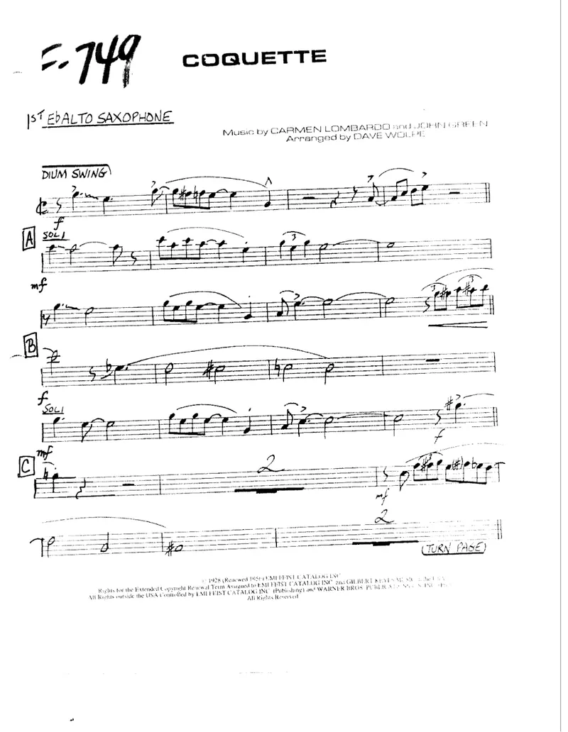 Coquette score preview