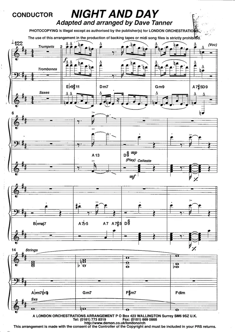 Night And Day score preview