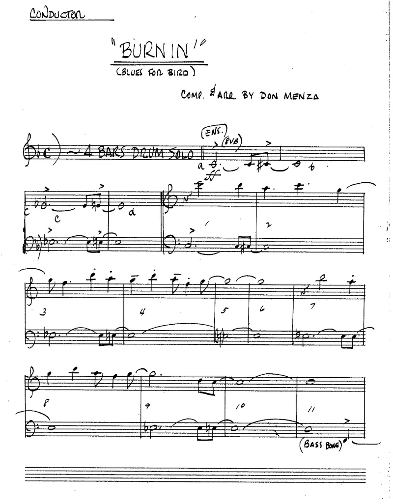 Burnin' Blues For Bird score preview