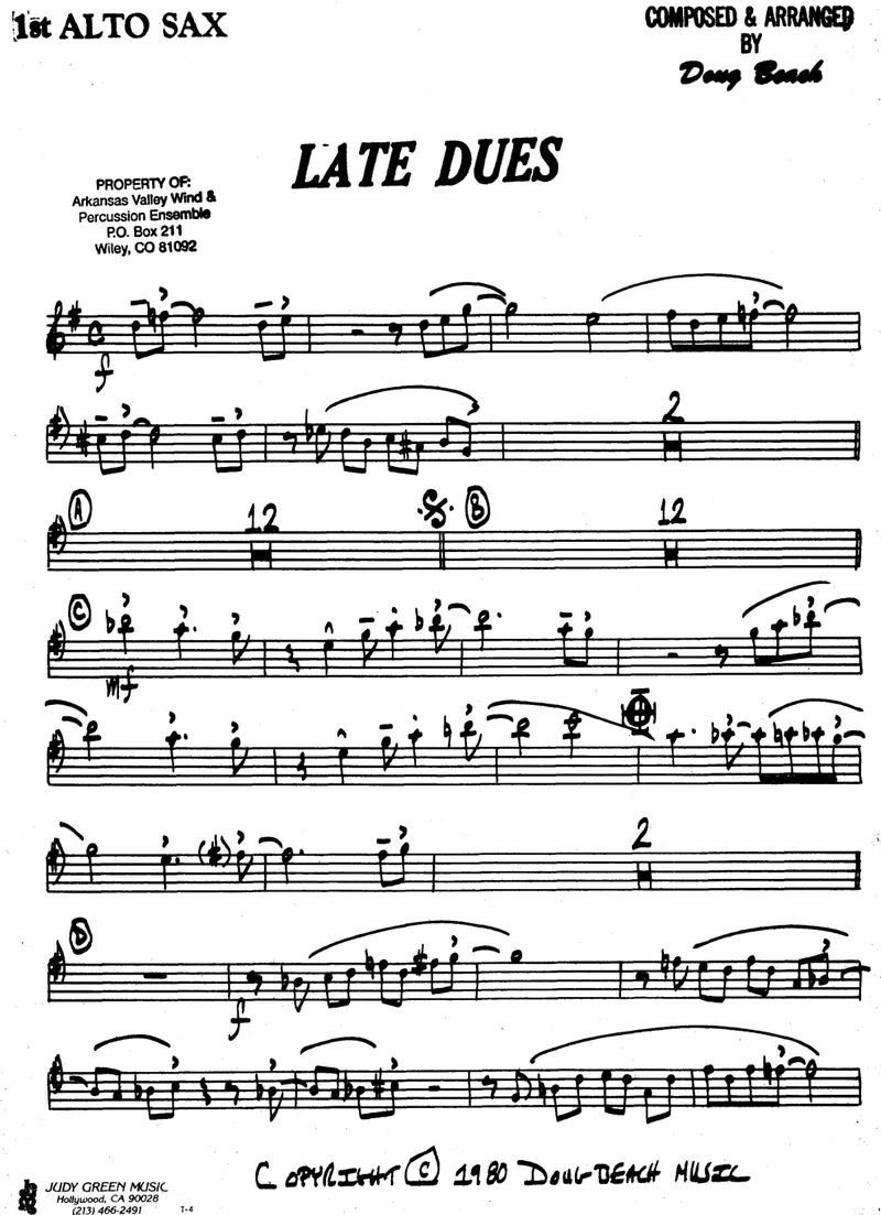 Late Dues score preview