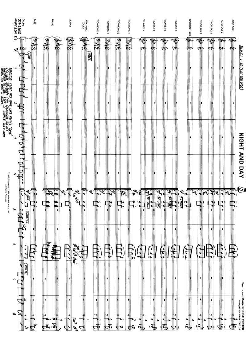Night And Day score preview