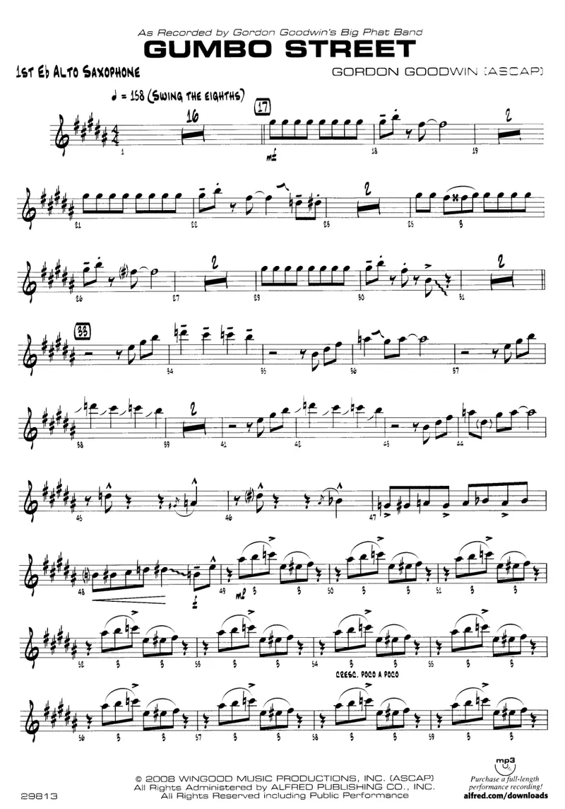 Gumbo Street score preview